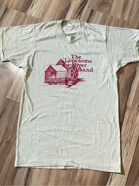 VTG 80s Lonesome River Band Bluegrass Tee M Screen Stars Single Stitch USA Made